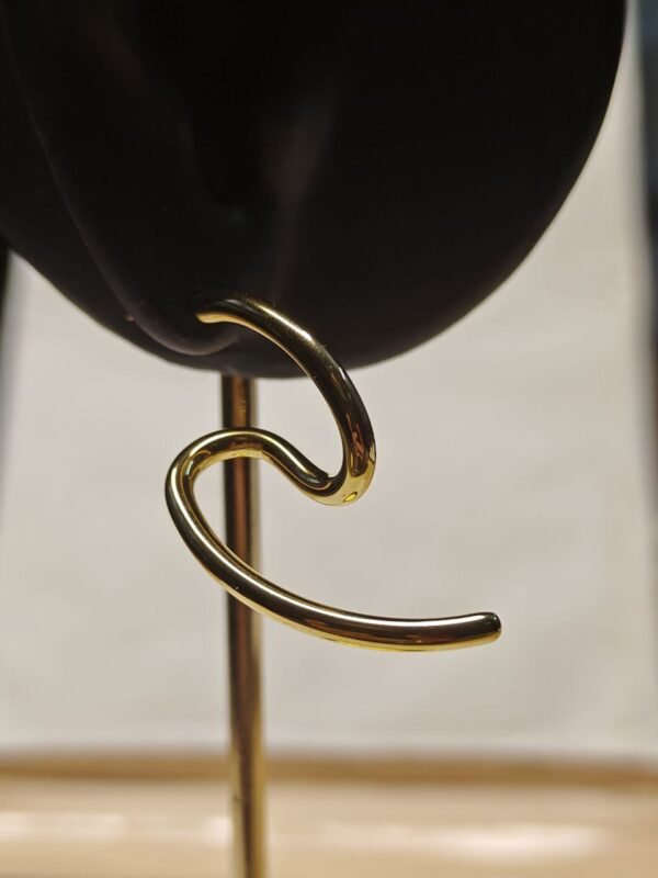 Orbit Curve Earrings – Sculptural Gold Plated Loops