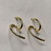 Orbit Curve Earrings – Sculptural Gold Plated Loops