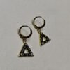 Noir Prism Drop Earrings – Black Enamel Triangle Hoops