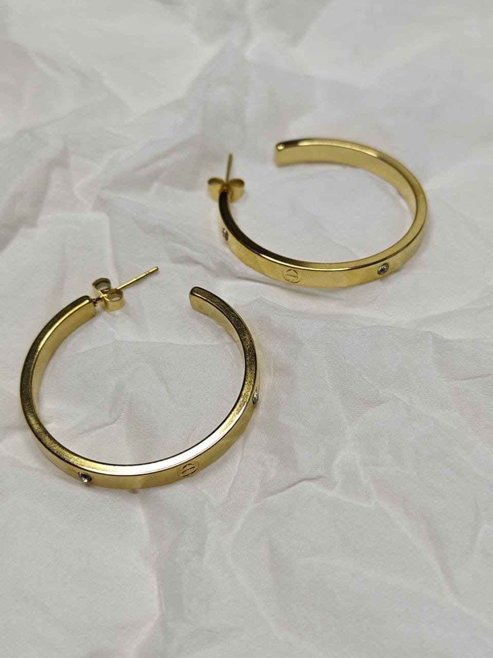 Gilded Arc Hoops – Bold Gold Plated Earrings