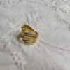 The Dune Ring – Sculpted Gold Wrap with Crystal Accents