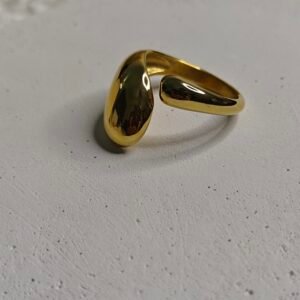 Skarra "Verdant Orbit" Twisted Gold-Plated Ring