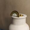 The Arc Ring – Modern Gold Rainbow with Moonstone Glow