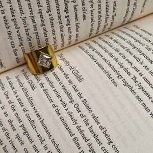 The Terra Ring – Textured Gold with Crystal Heart
