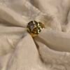 The Terra Ring – Textured Gold with Crystal Heart
