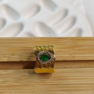 Skarra "Verdigris Wave" Gold-Plated Statement Ring